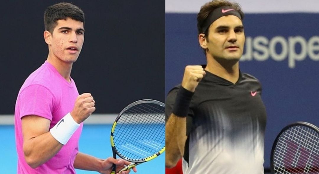 Carlos Alcaraz y Roger Federer