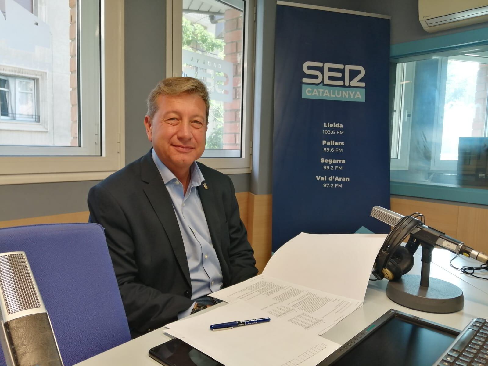 Joan Ramon Castro, als estudis de Ràdio Lleida