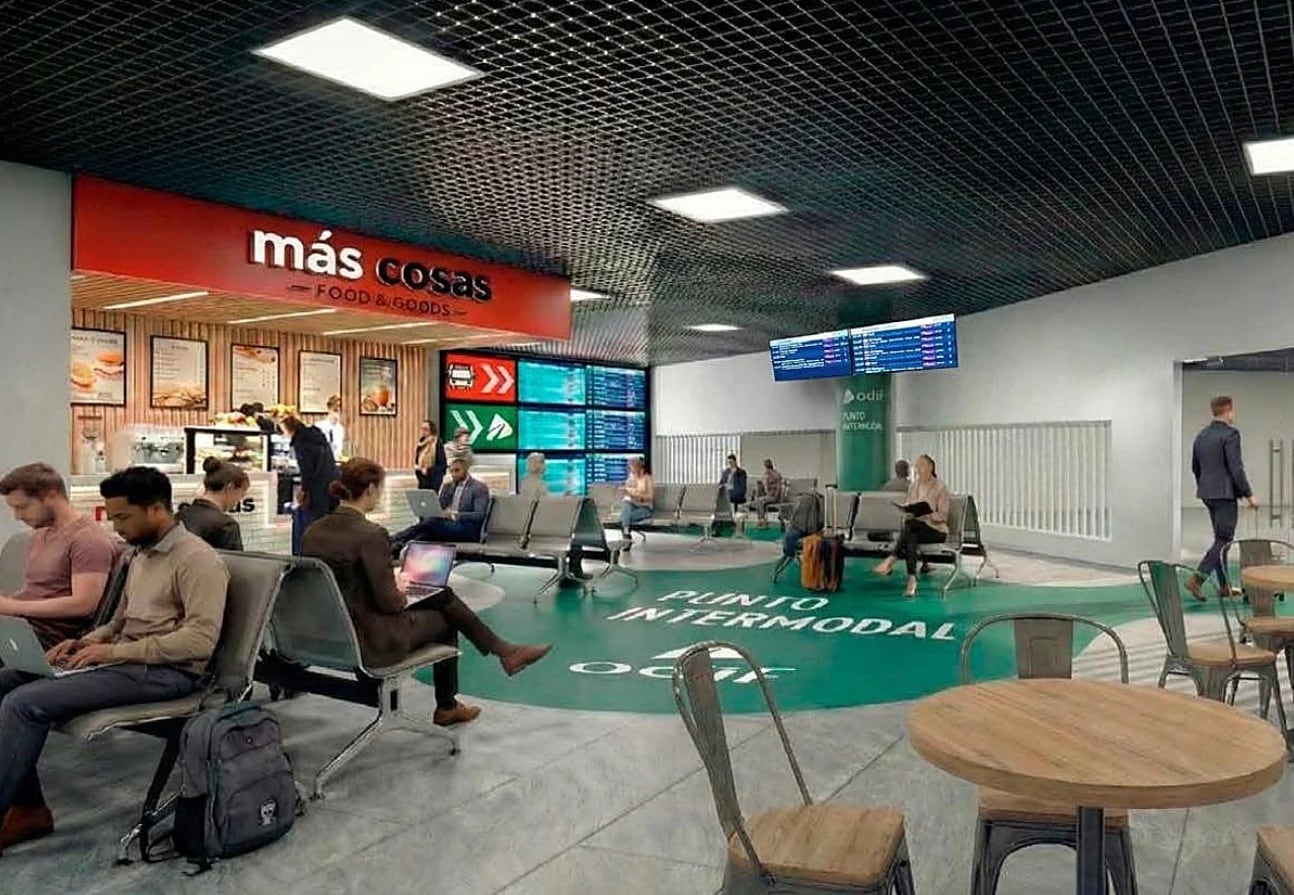 Render del punto intermodal de la estación de Atotxa (ADIF)