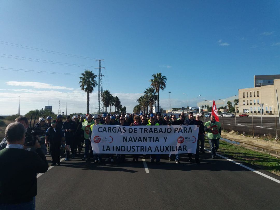 Manifestación de trabajadores de Navantia