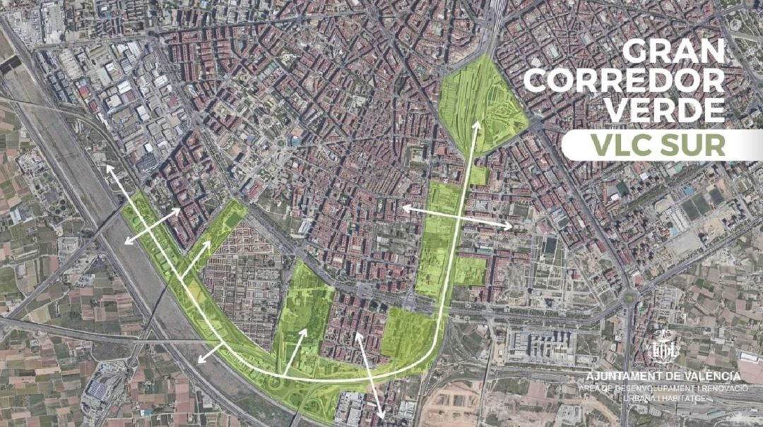 El Ayuntamiento convocará un concurso ideas para crear el gran eje verde &quot;València Sur&quot;