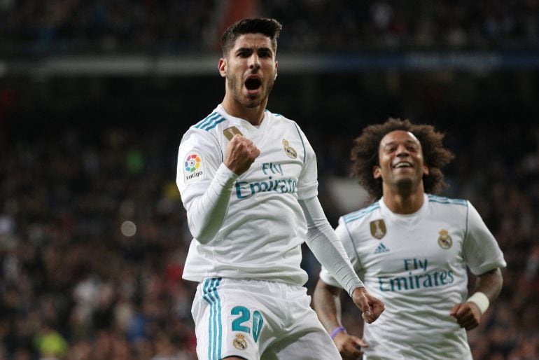 Asensio celebra su gol a Las Palmas 