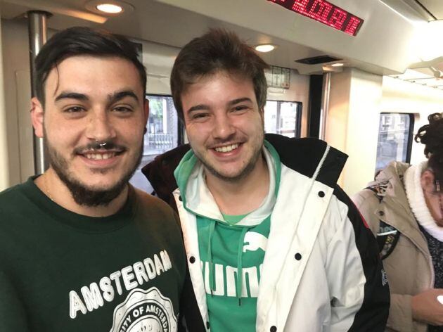 Alejandro y Antonio. Alumnos de Villarrubia rumbo a Rabanales