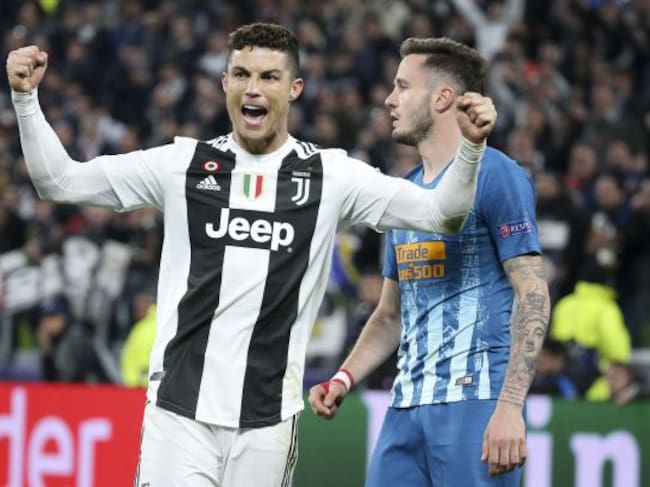 Cristiano celebra uno de sus goles al Atlético de Madrid.
