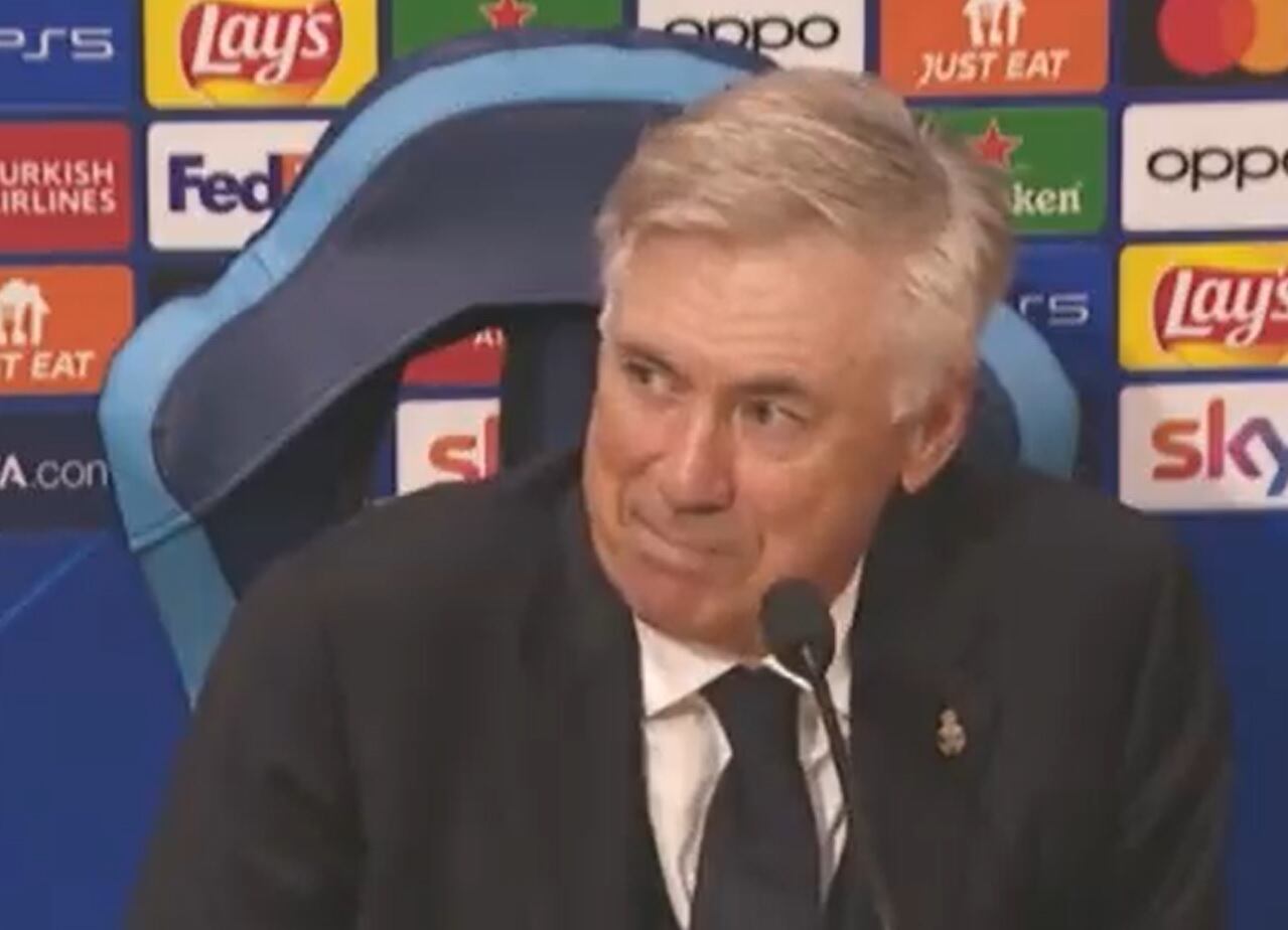 Ancelotti, en rueda de prensa.