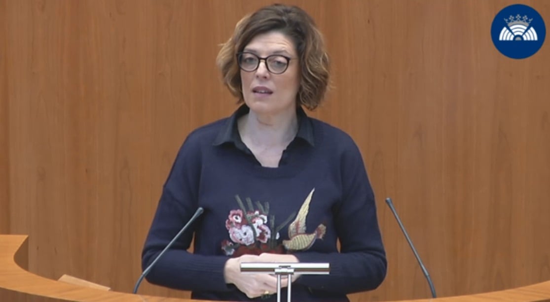 María Victoria Moreno durante una intervención en su etapa como procuradora en las Cortes de Castilla y León