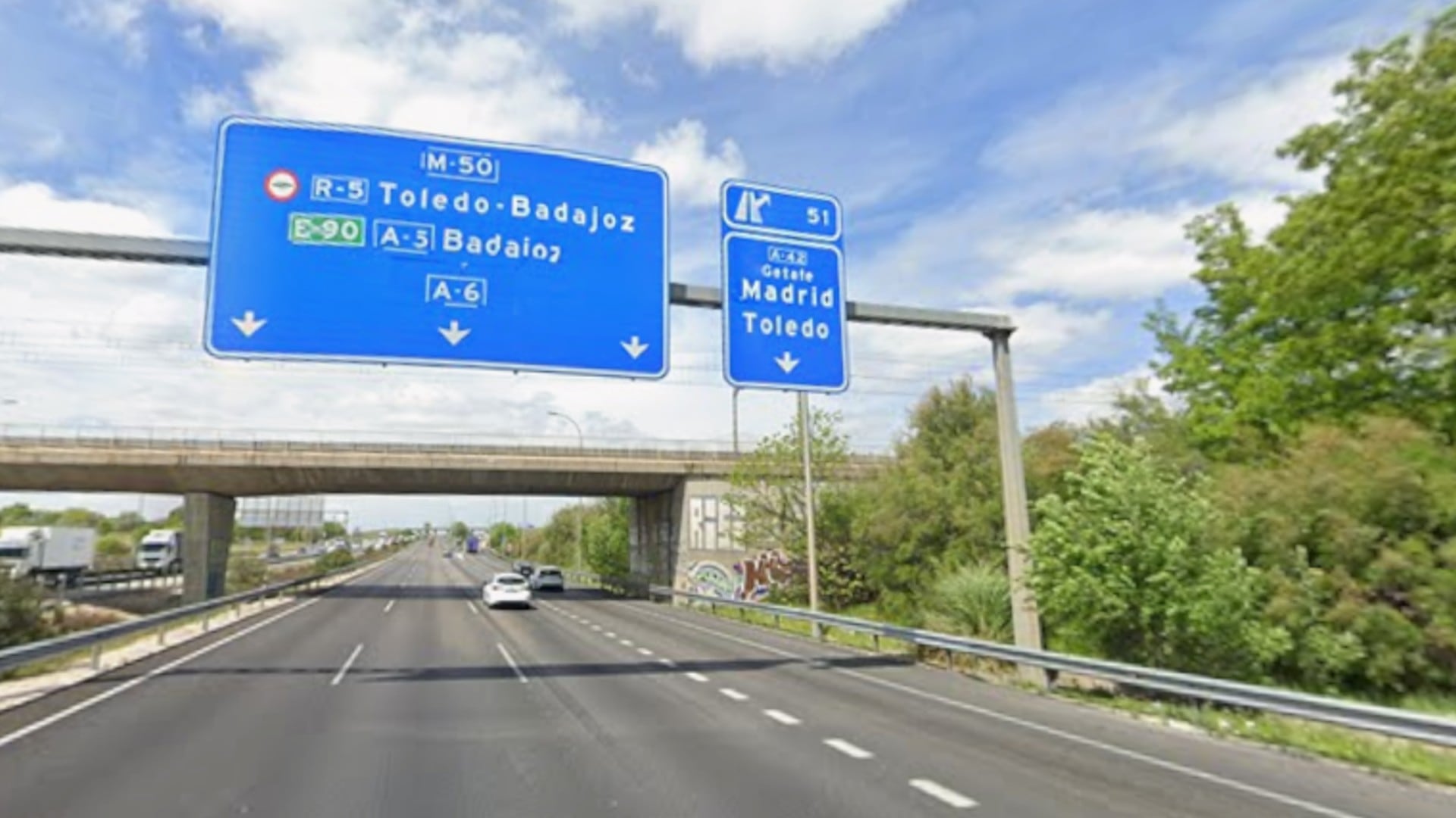 La salida a la A-42 desde la M-50