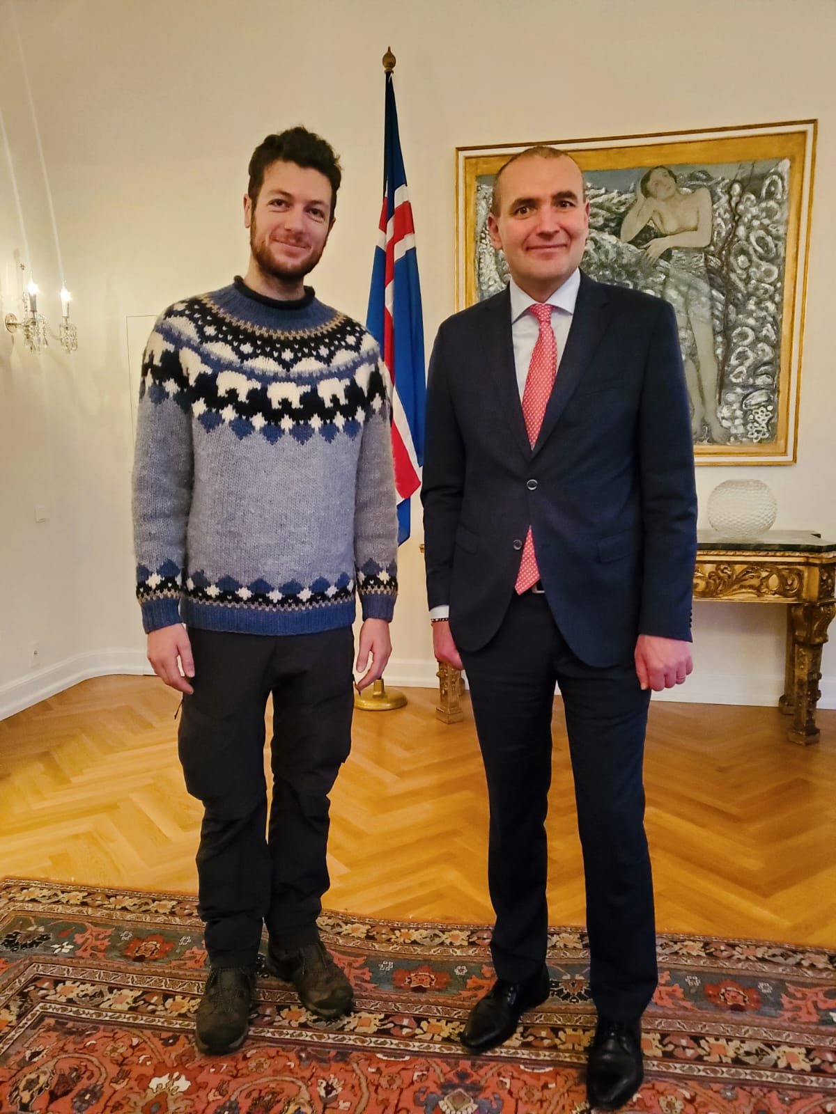 Charles con el presidente de Islandia