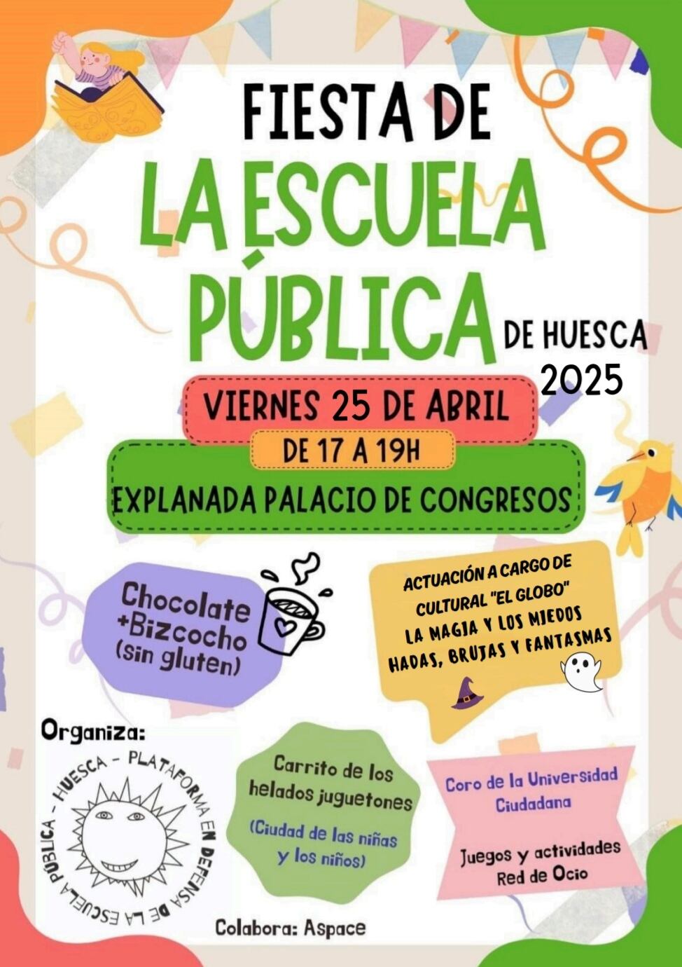 Cartel anunciador de la fiesta de la Escuela Pública este viernes
