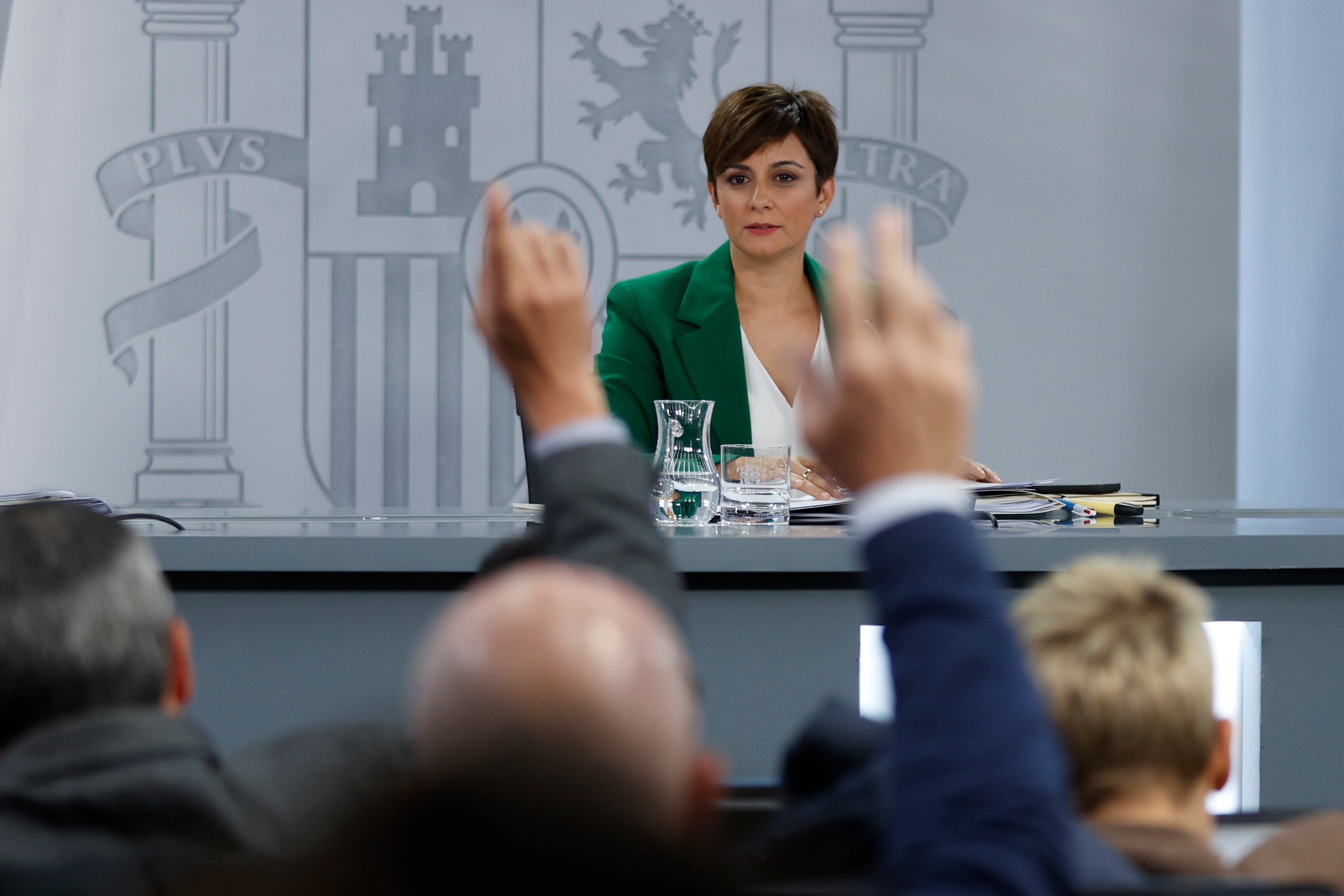 MADRID, 29/11/2022.-  La ministra de Política Territorial y portavoz del Gobierno; Isabel Rodríguez durante la rueda de prensa ofrecida tras la reunión del Consejo de Ministros, este martes en el Palacio de La Moncloa. EFE/Juan Carlos Hidalgo
