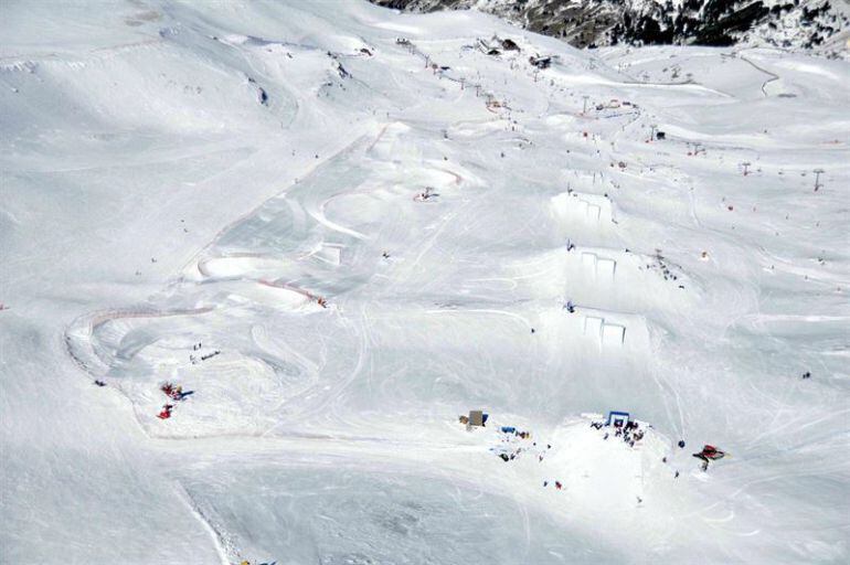 Vista cenital de la nueva pista de Ski Cross de la estación de Sierra Nevada