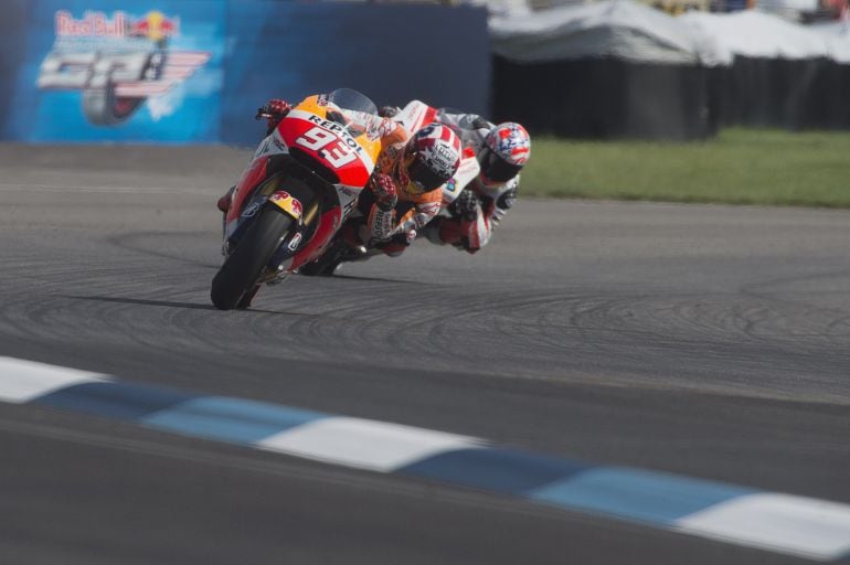 Marc Márquez, durante la carrera en Indianápolis