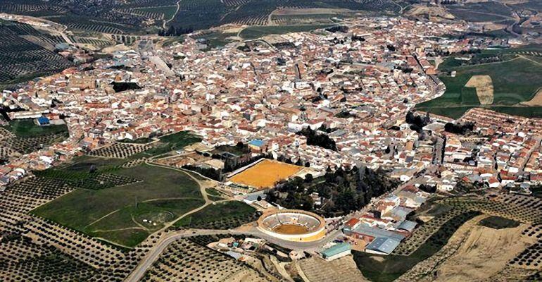 Vista aérea de Villanueva del Arzobispo.