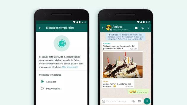 WhatsApp anuncia la llegada de mensajes temporales.