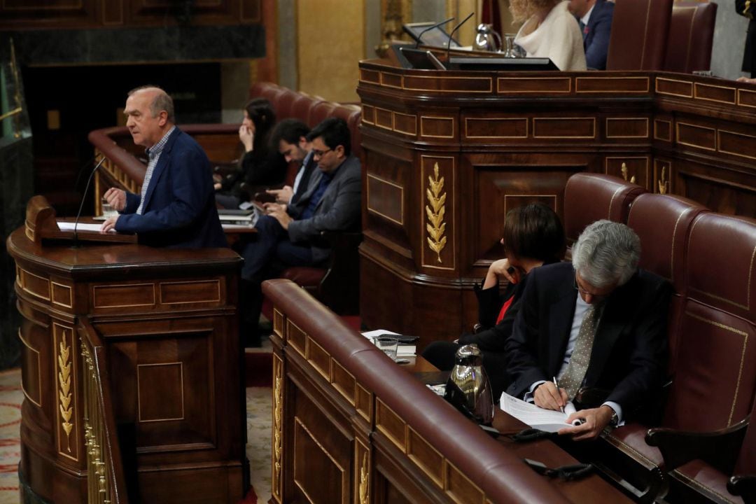 El diputado de Bildu Iñaki Ruiz de Pinedo interviene durante el pleno celebrado este martes en el Congreso. 