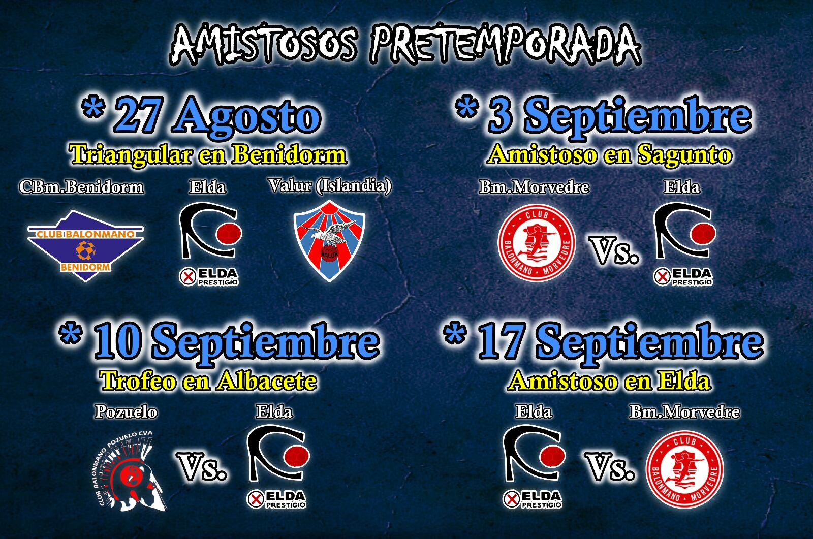 Calendario de amistosos del Elda Prestigio en la pretemporada 22-23