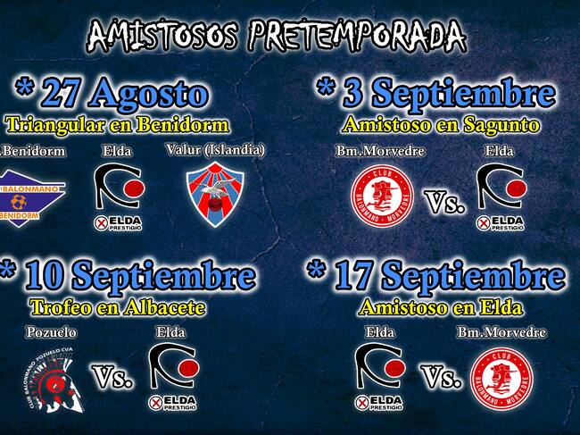Calendario de amistosos del Elda Prestigio en la pretemporada 22-23