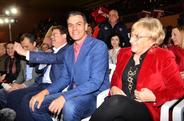 El presidente del Gobierno, Pedro Sánchez en un acto de campaña del PSOE en el pabellón Florida Babel, Alicante