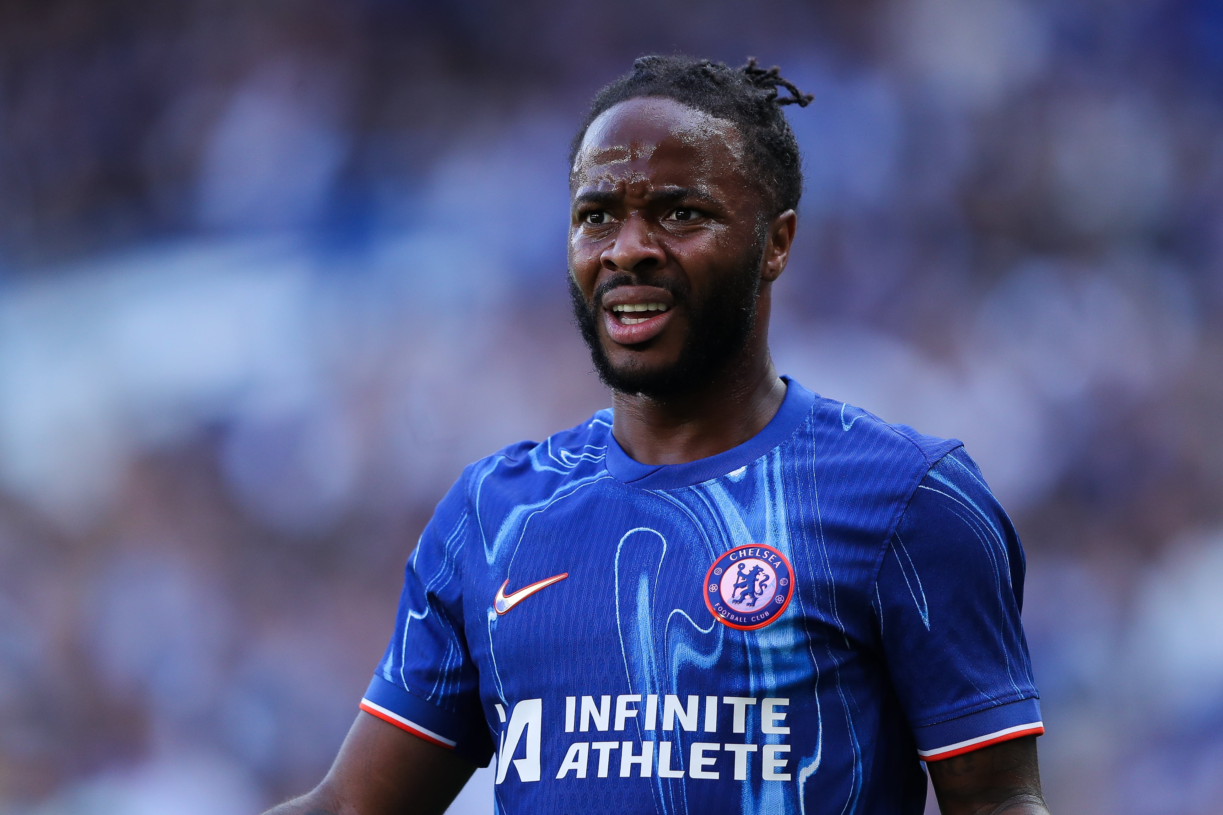 Sterling con el Chelsea en un partido de pretemporada en 2024