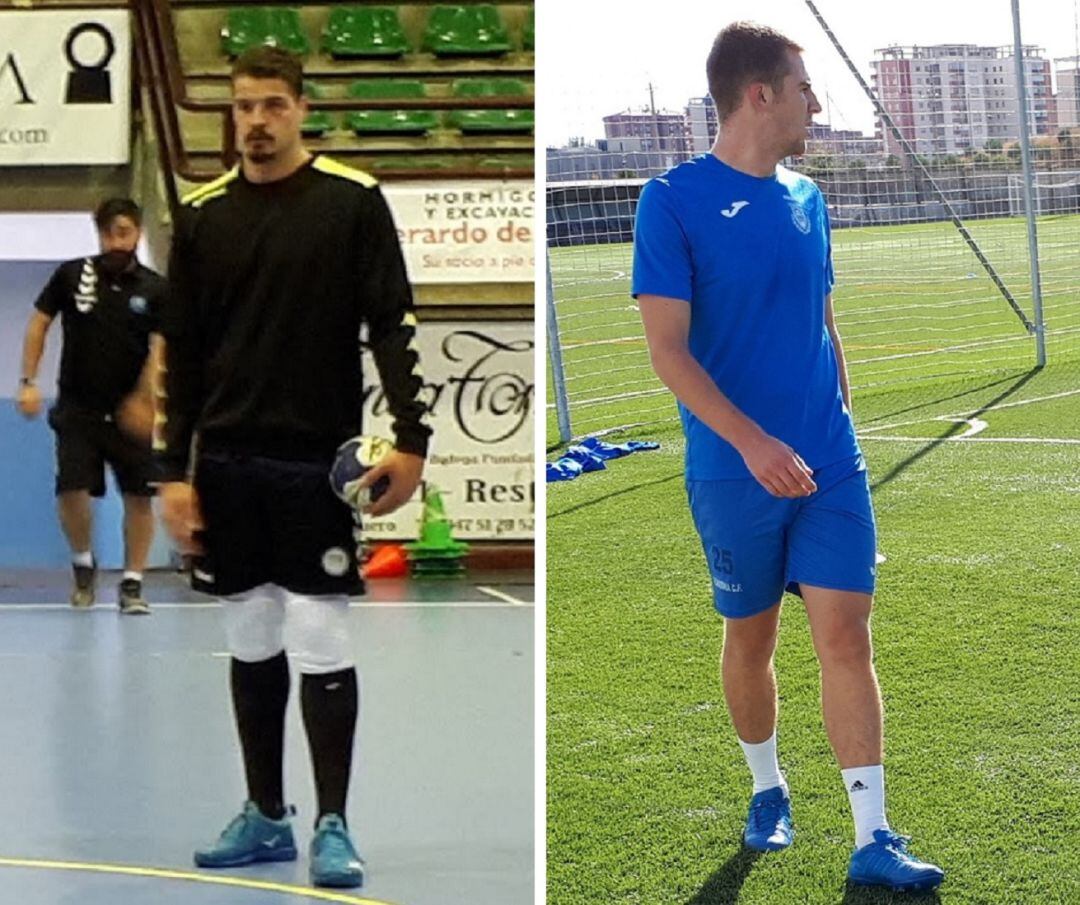 El pivote brasileño, Braz (i), y el central navarro, Rubio.