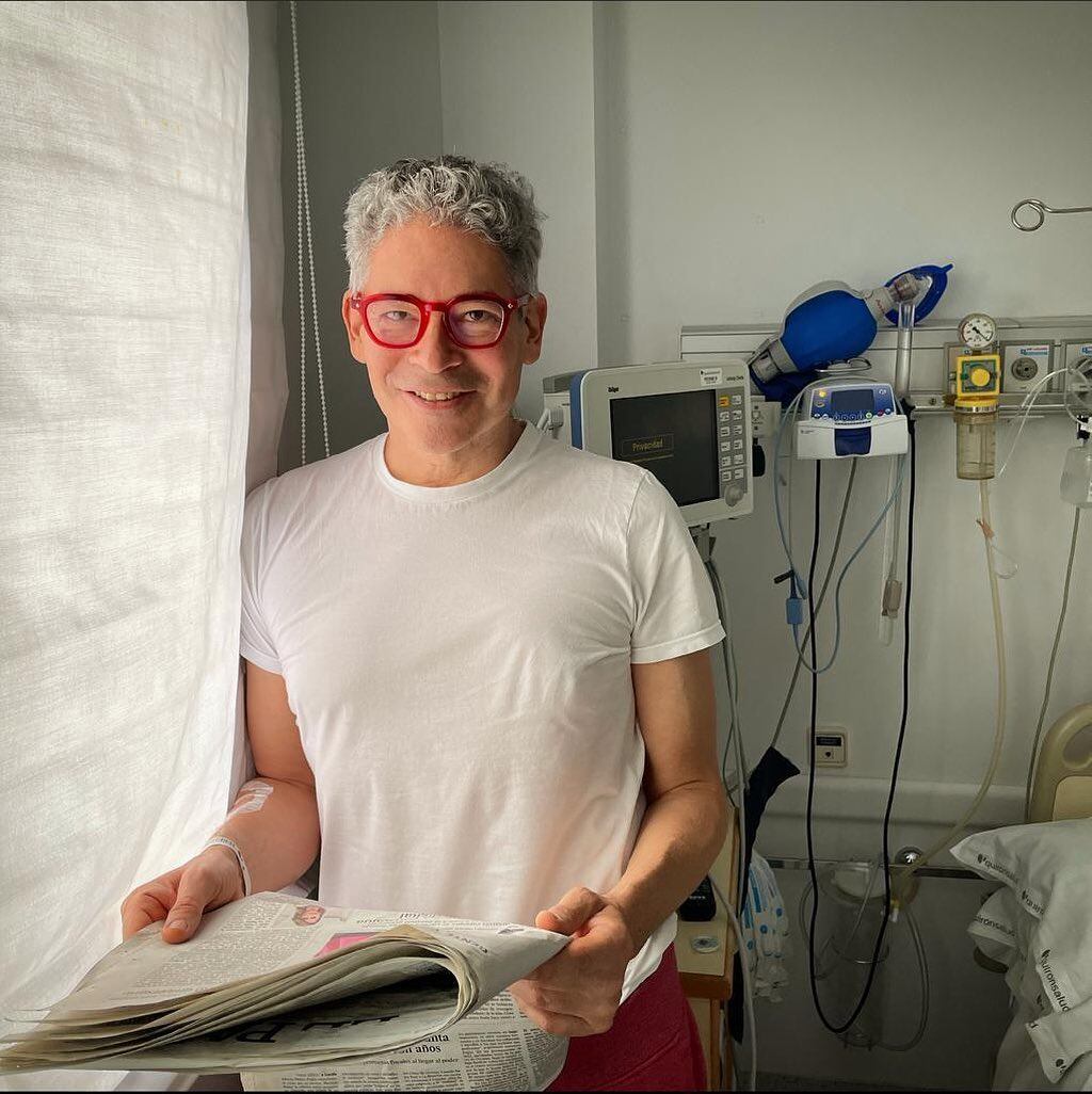 Boris Izaguirre, durante su ingreso en el hospital.