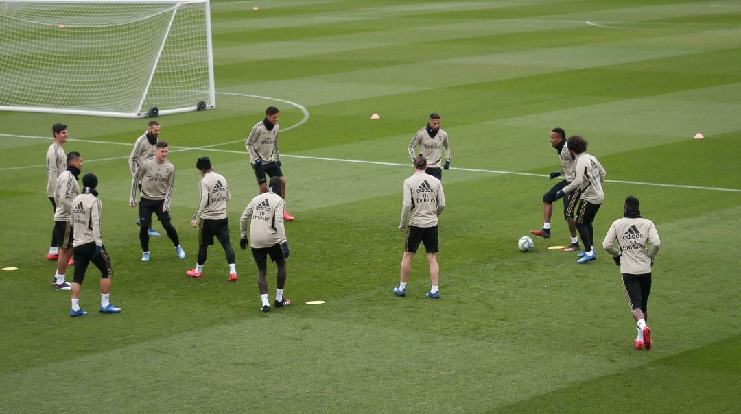 Un entrenamiento del Real Madrid de principios del mes de febrero.