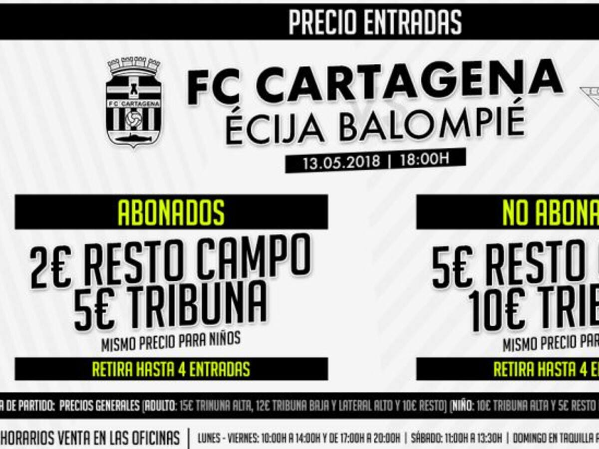 El Efesé quiere llenar el Cartagonova ante el Écija con entradas desde dos euros