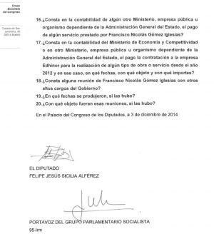 Bateria de preguntas que el PSOE ha presentado para que el Gobierno aclare la actividad del &#039;pequeño Nicolás&#039;