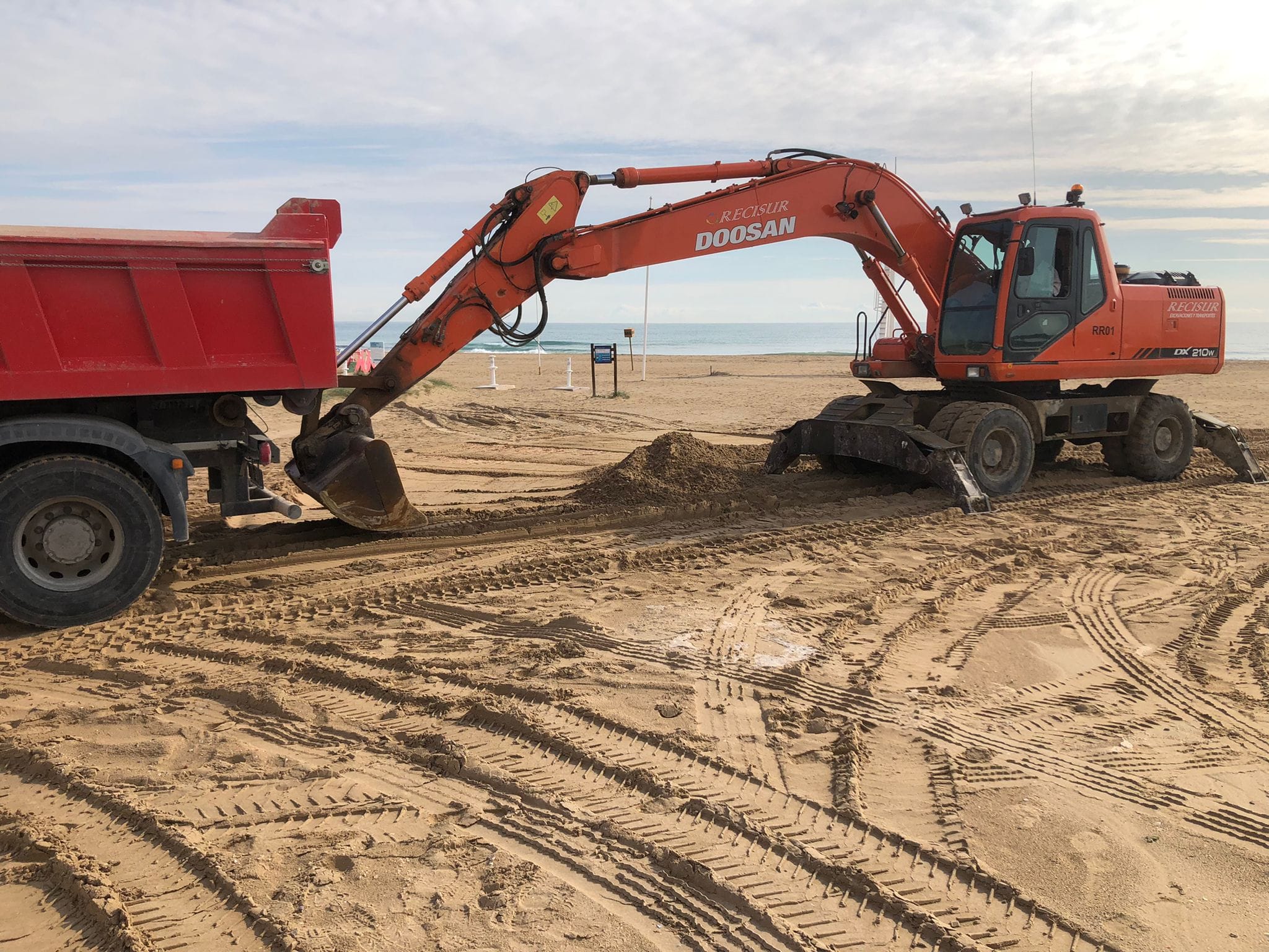 Recogida de arena en la Playa del Altet