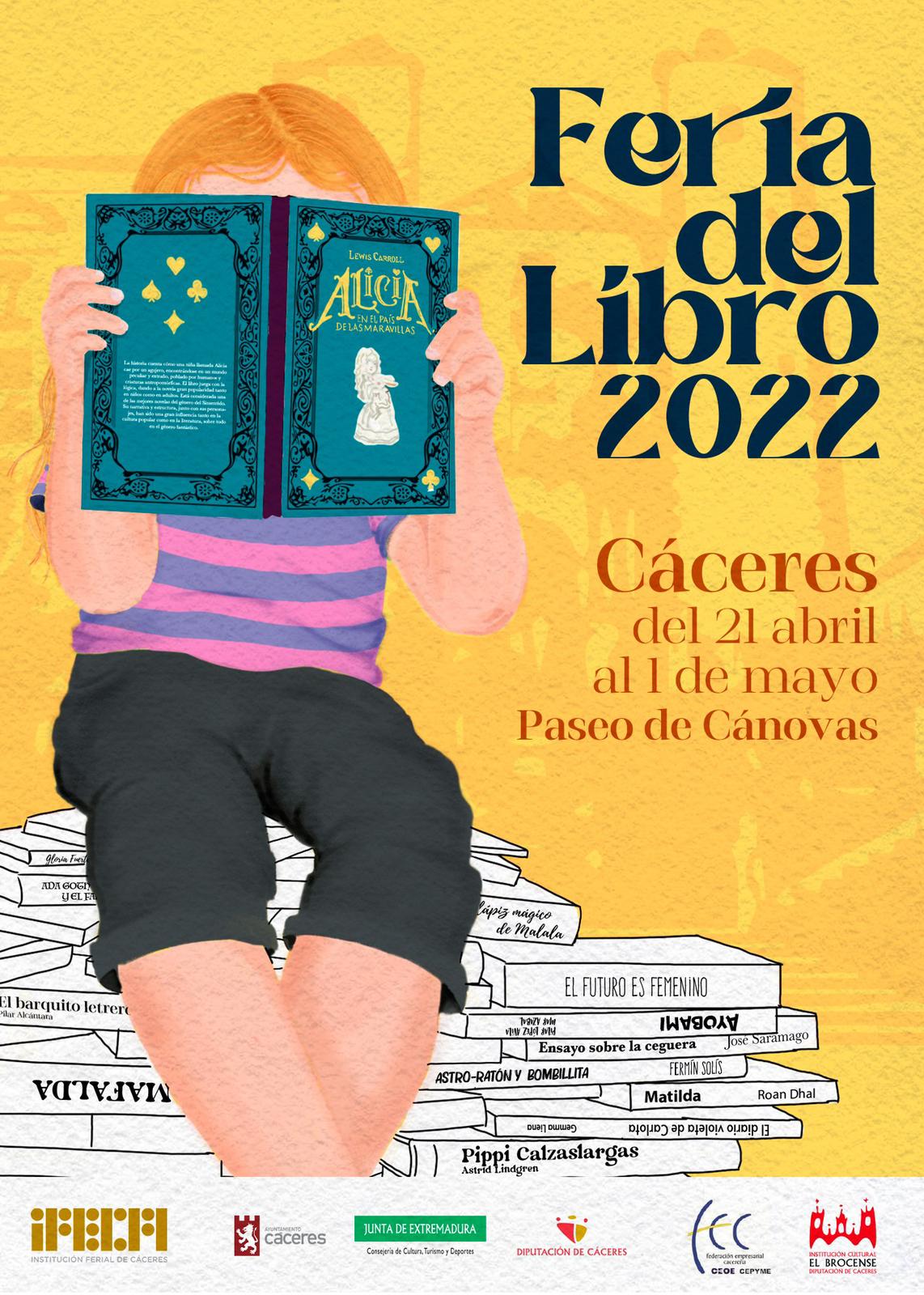 Cartel Feria del Libro Cáceres 2022