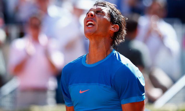 Rafa Nadal celebra su victoria ante Grigor Dimitrov.