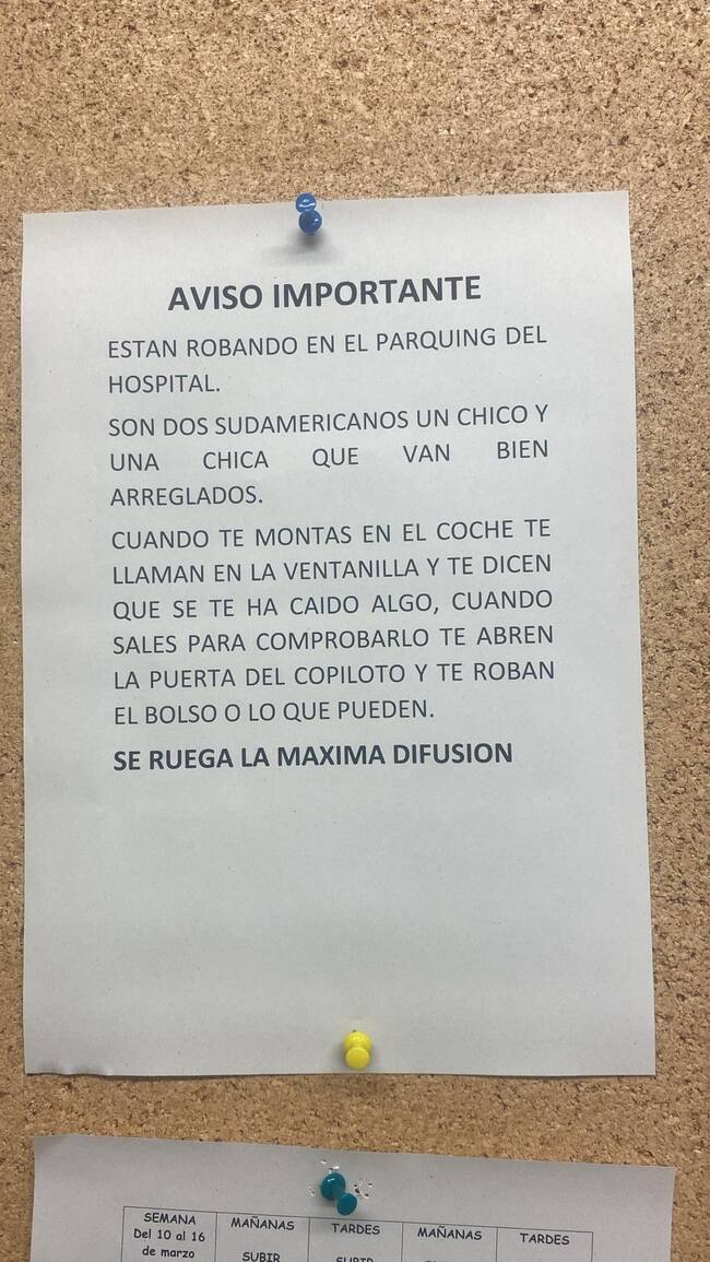 Foto tablón Hospital.