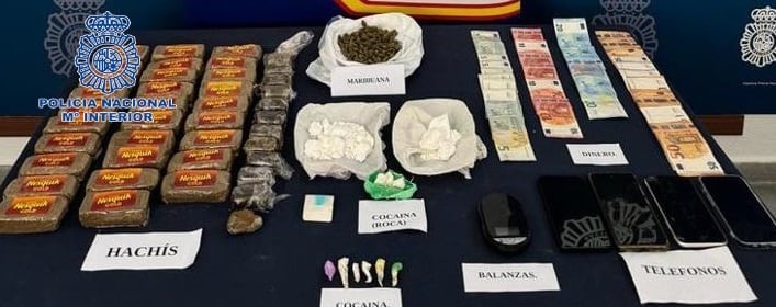 Parte de la droga incautado en Marbella por la Policía Nacional