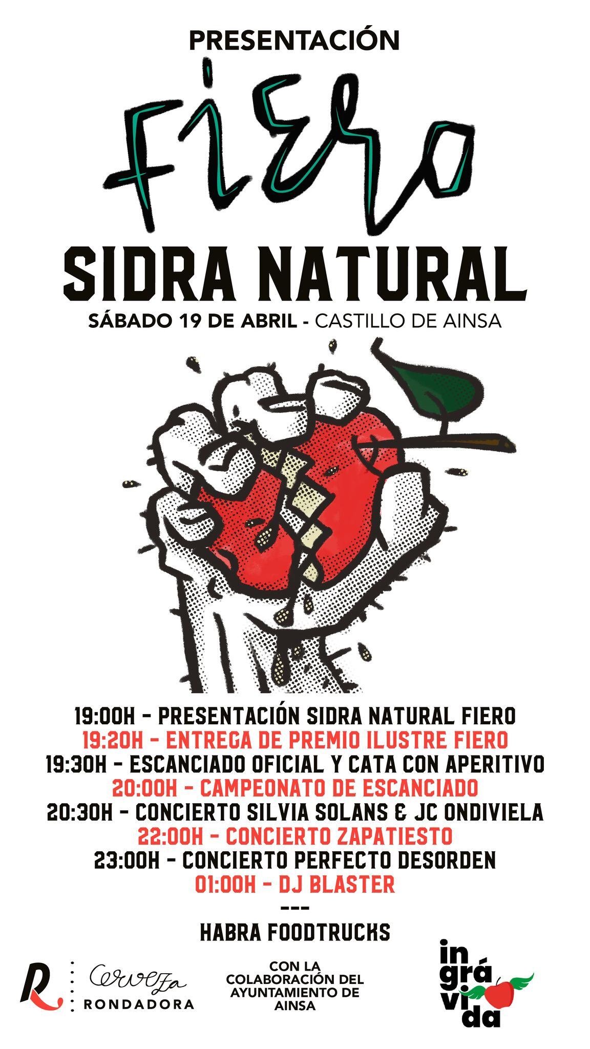 Cartel Fiesta presentación Sidra Natural Fiero.