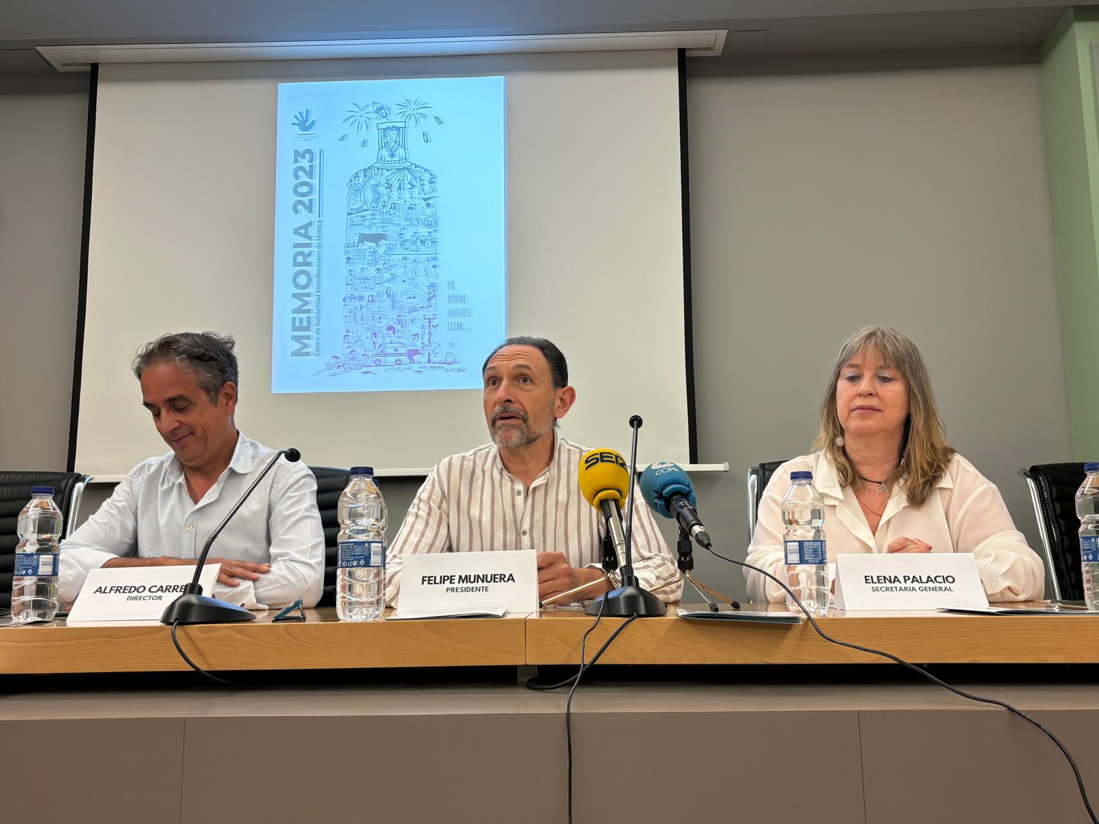 Los responsables del Centro de Solidaridad Interdiocesano en la presentación de la Memoria de 2023