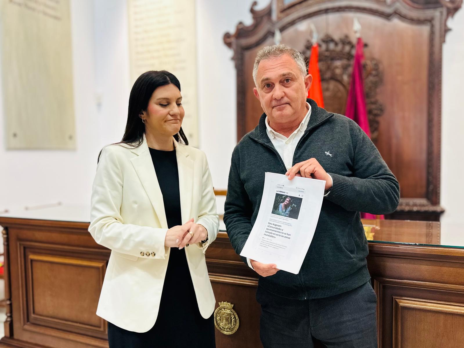 María Hernández, edil de Urbanismo y Ángel Meca, concejal de Agua