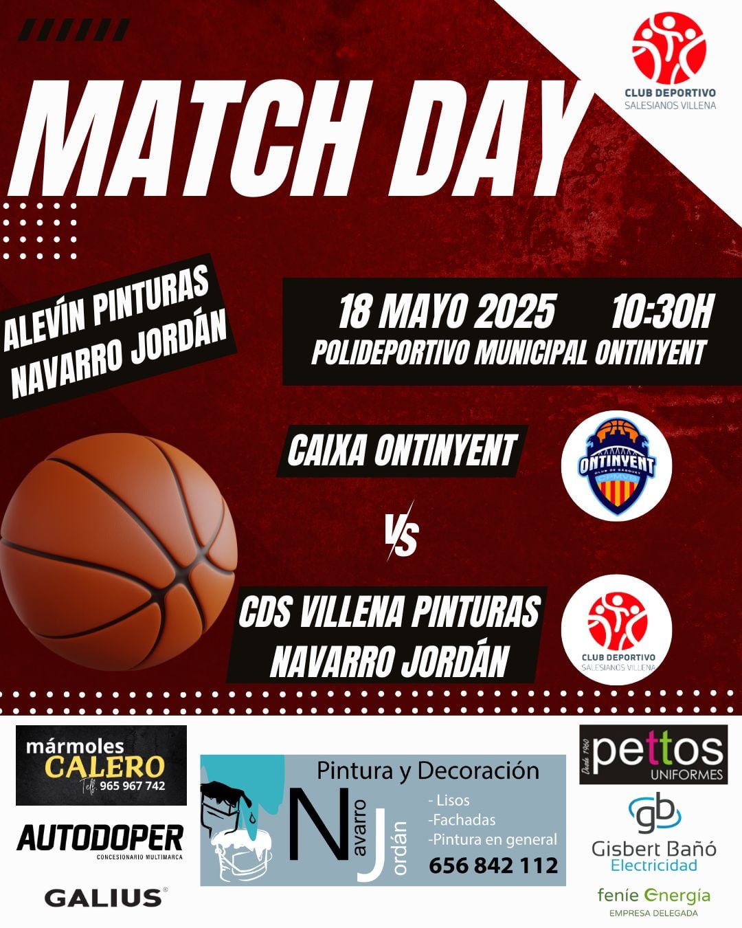 Cartel del partido en Villena