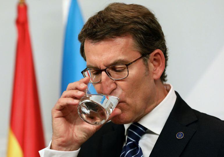 Alberto Núñez Feijoo durante la rueda de prensa posterior al Consello de la Xunta