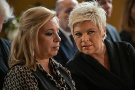 Carmen Borrego y Terelu en el funeral de María Teresa