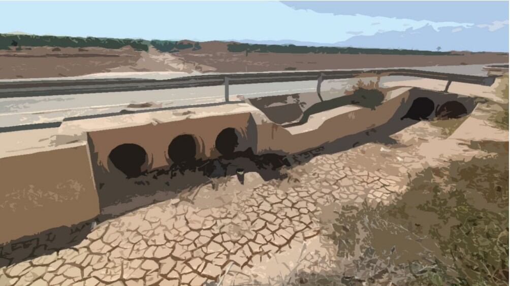 Tramo de la carretera entre Pozo Aledo y La Puebla