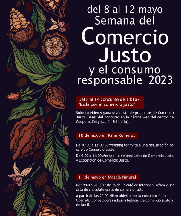 Cartel con el programa de la Semana del Comercio Justo de la UBU