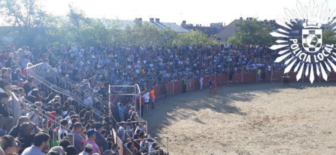 La plaza de toros de Pinto, llena para los encierros de 2019