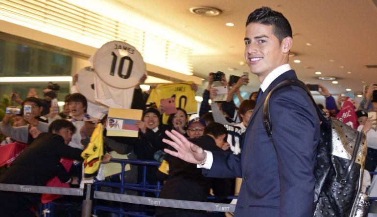 James Rodríguez, a su llegada a Japón