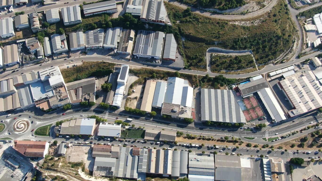 Vista aérea del polígono de La Beniata de Alcoy