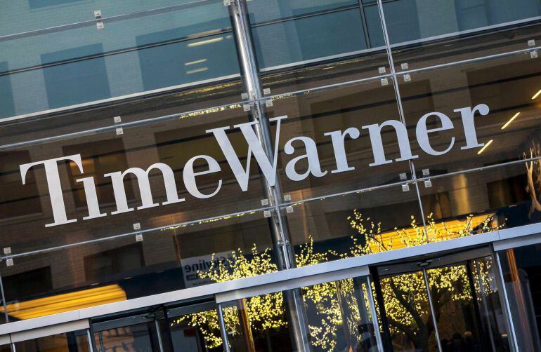 The Time Warner building is pictured in New York