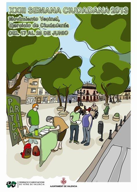 Cartel de la 23 semana ciudadana de la Federación de Vecinos de Valencia