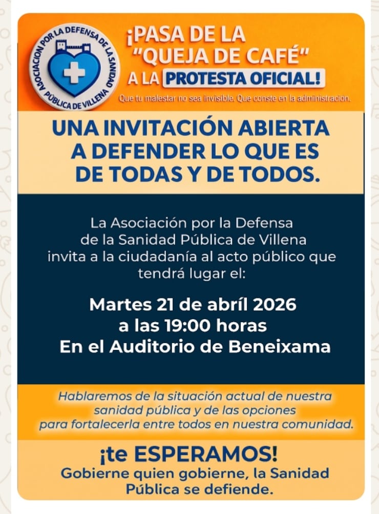 Cartel del acto en Beneixama