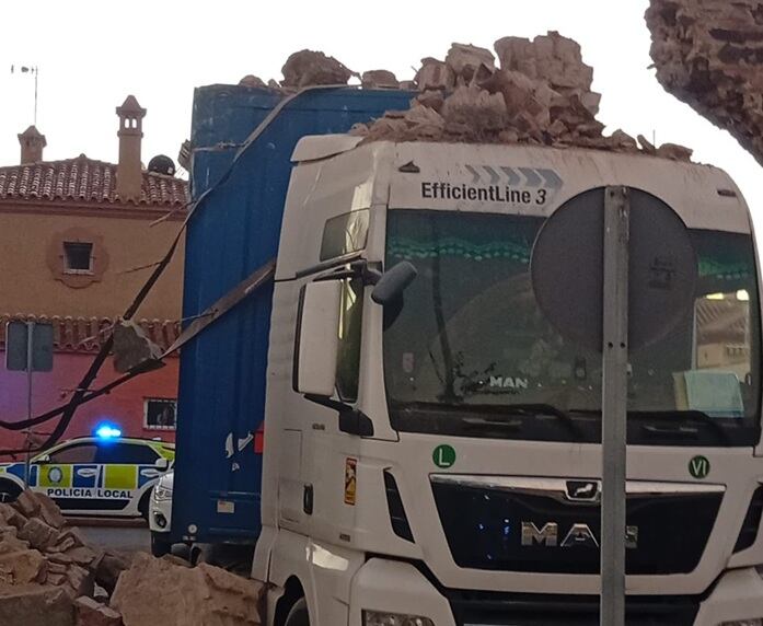 Estado en que quedó el camión