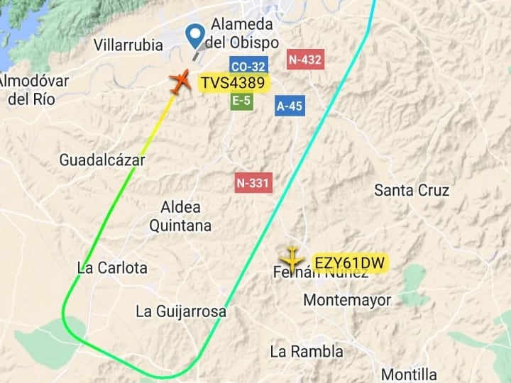 Información de vuelo mediante la aplicación FlightRadar