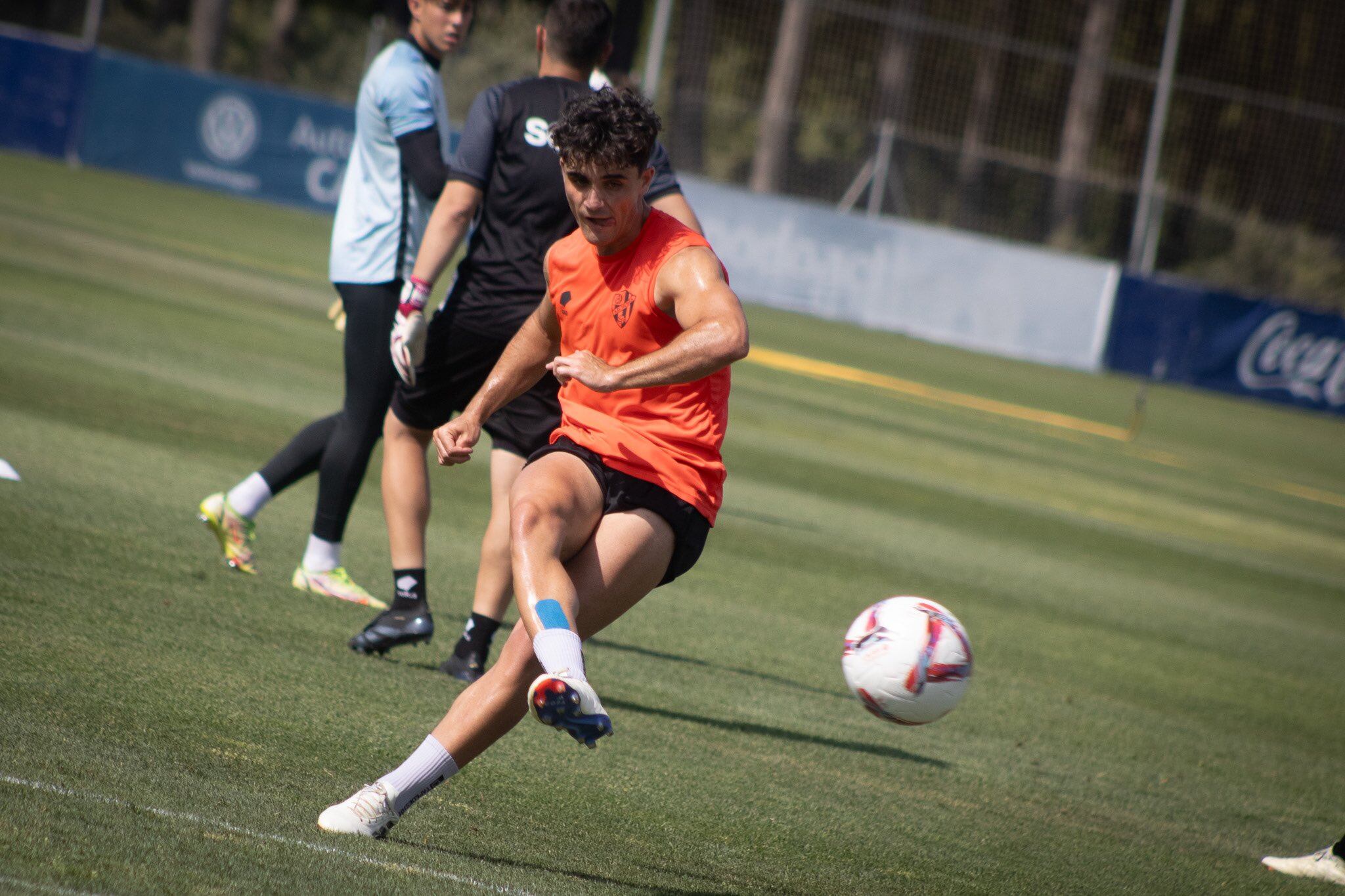 Javi Mier durante un entrenamiento